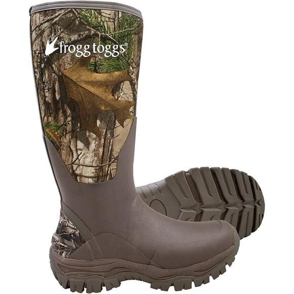 NEW Frogg Toggs Men\'s 12 Ridge Buster 600gm Waterproof Knee Boots Realtree Edge